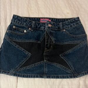 Edikted Blue and Black Embellished Mini Skirt